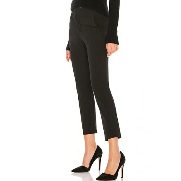 MCGUIRE LOU LOU HIGH WAIST CROP SLIM TROUSERS WELLIE Black Size 24 - Picture 4 of 16